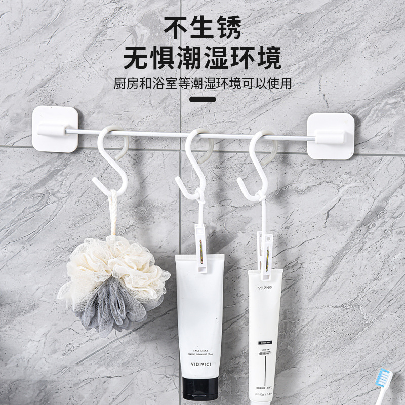 Soft Head S-shaped Punch-free Bathroom S-hook Hanging Clothes Towel Key Bag Kitchen Drop-proof Hook