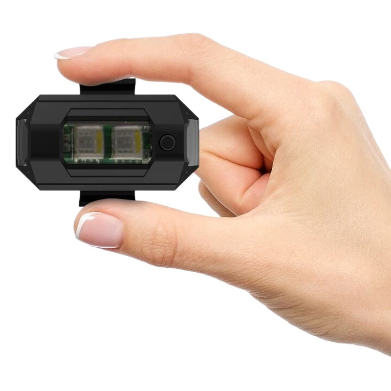 Nueva motocicleta avión luz UAV flash luz de la bicicleta automática luz de advertencia al aire libre Sensor de vibración