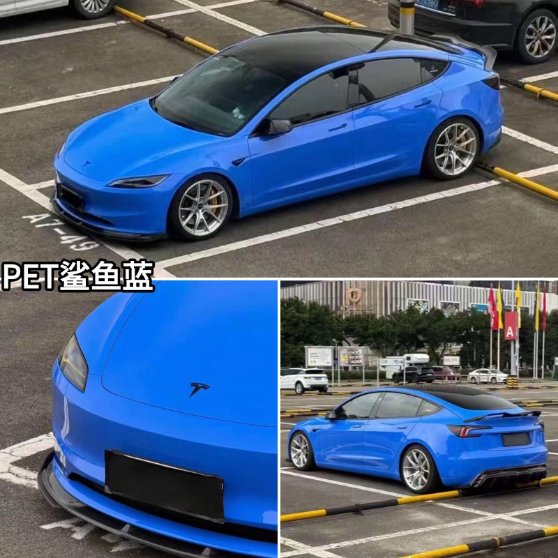Car Wrap Film for Color Change, Pet Material, Full Car Wrap Film in Glacier Blue and Piano White, Leaves No Residue on the Car Body