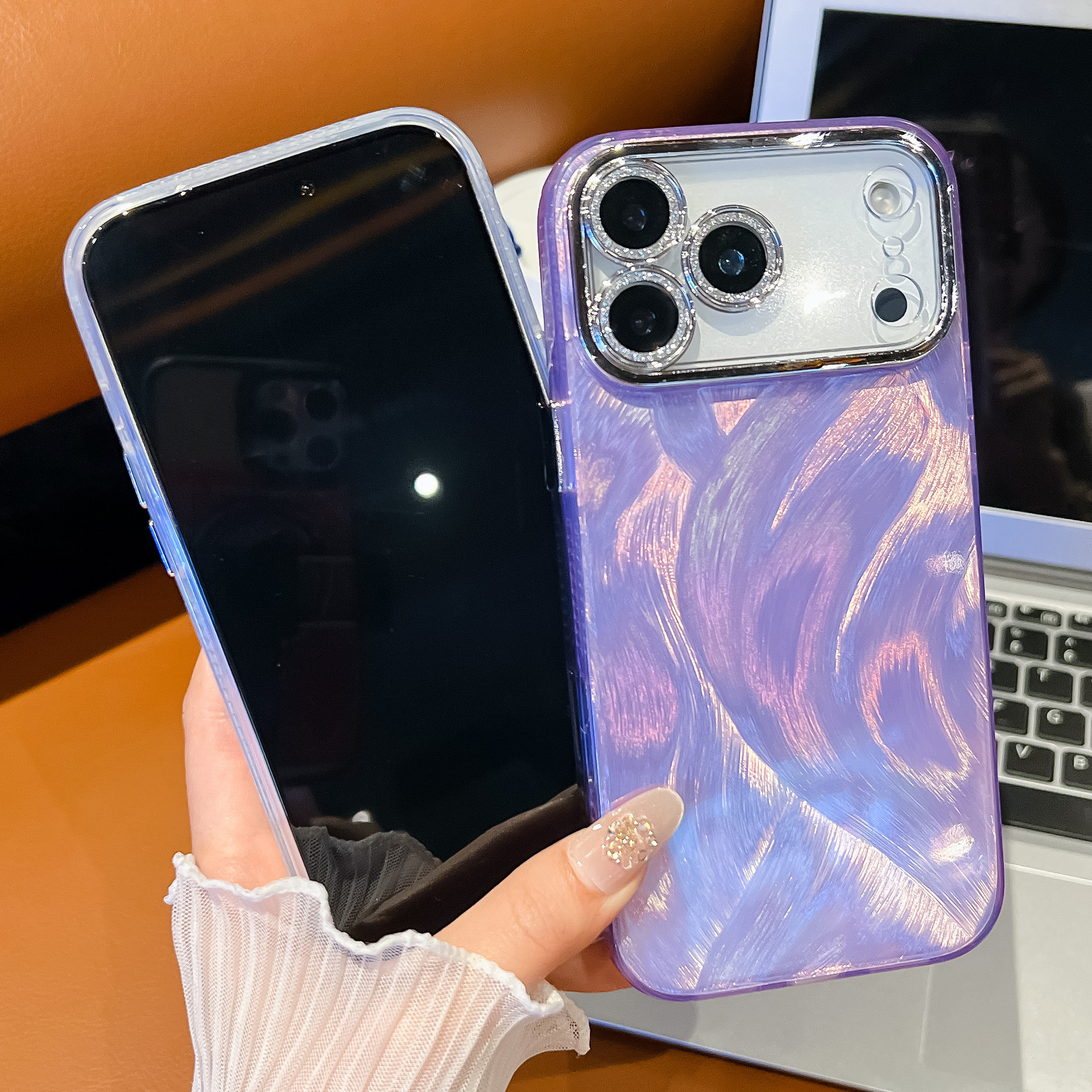 双面覆膜IMD适用iPhone17Air手机壳苹果16ProMax羽毛纹防摔保护套