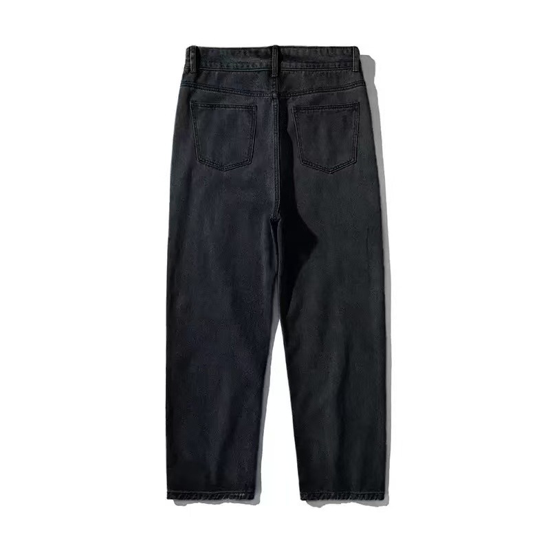 Men's Clothing Retro Style Jeans, High Street Wide Leg Loose Straight Leg With A Stylish Drape._mkmklike.com