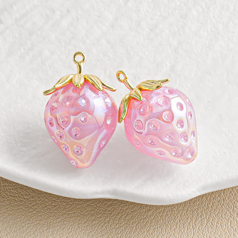Nuevo colgante de fresa Ice Beauty de Heidi, cadena para teléfono, llavero, colgante DIY, materiales para accesorios de joyería