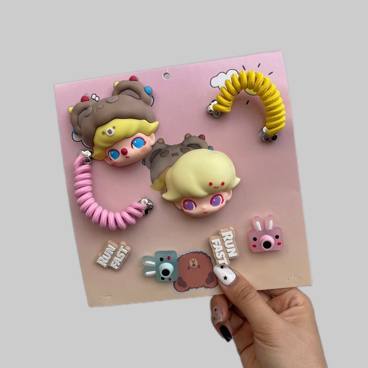 풍선 + 마시멜로 [소형 액세서리 6개] 노란색 가루