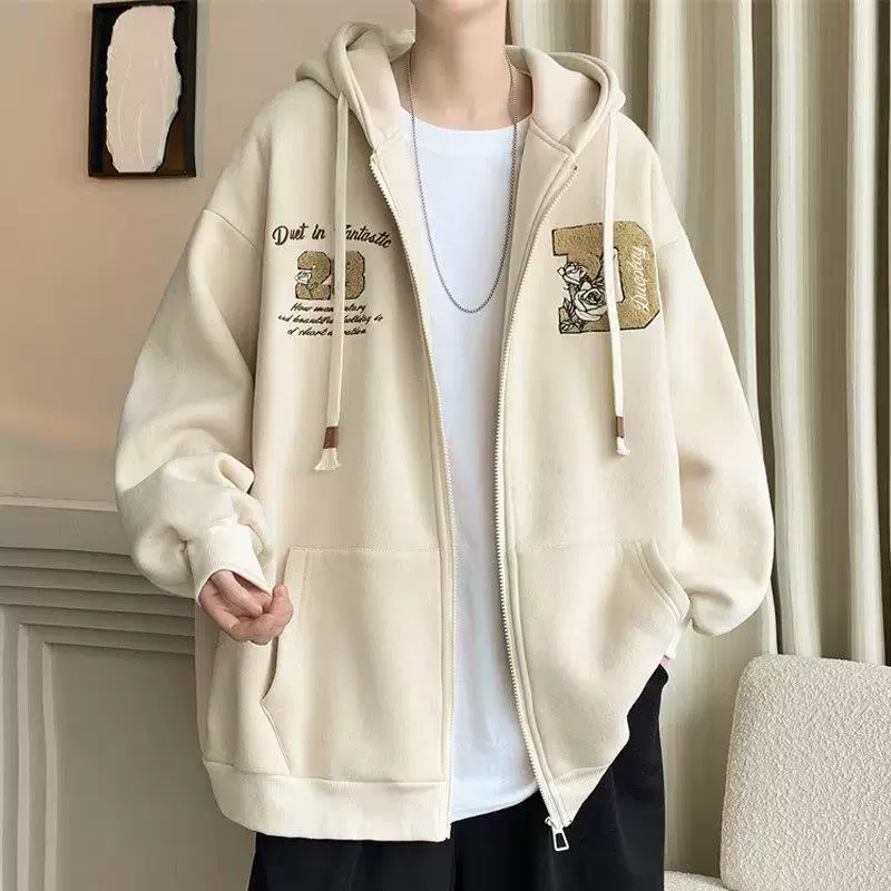 Американский свитер куртка мужской прилив весенняя и осенняя свободная повседневная пара осенний кардиган с капюшоном