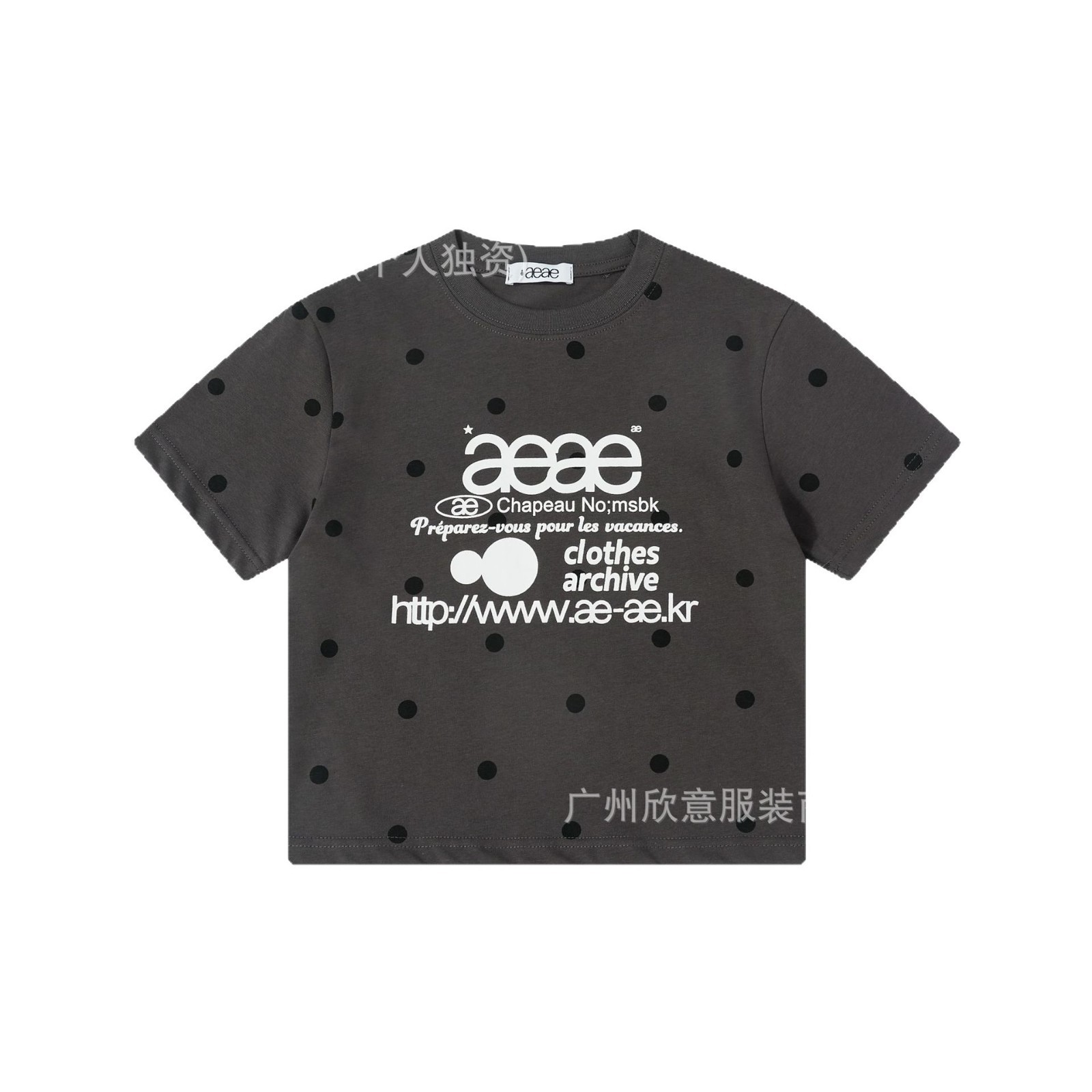 2025 新作 aeae 韓国ニッチブランド カジュアル ルーズ ポルカドット Tシャツ