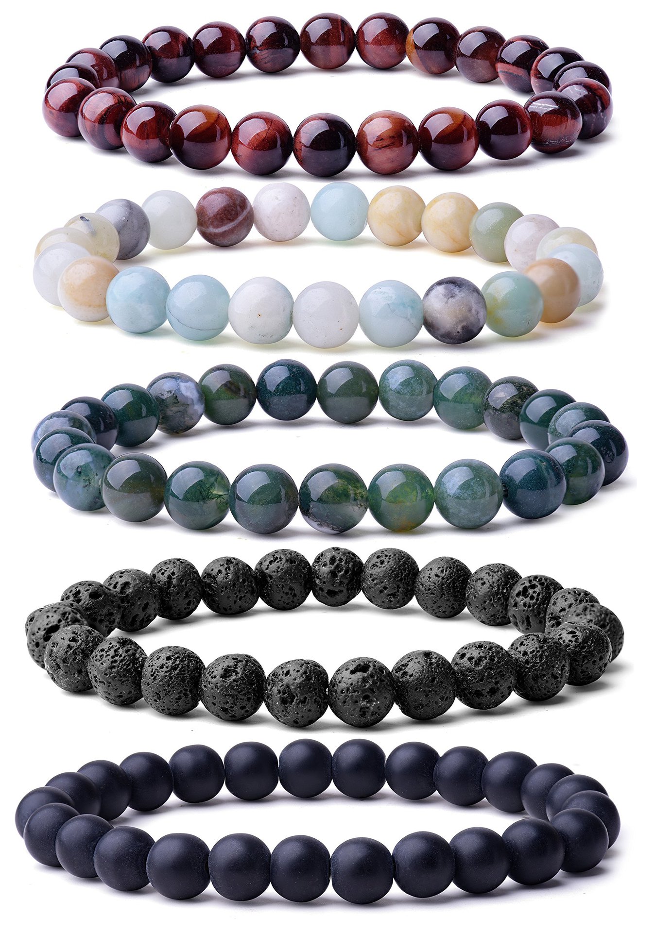 Ethnic Style Solid Color Natural Stone Agate Beaded Bracelets display picture 10