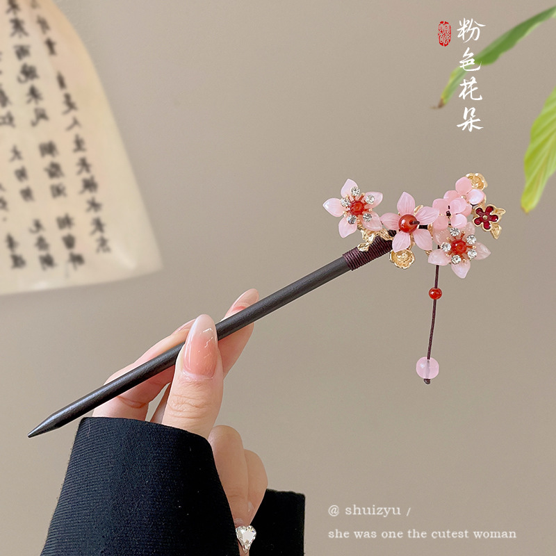 Nuevo estilo chino de alta sensibilidad pinzas de cabello estilo antiguo Liusu Bu Shake ropa antigua de ropa de estilo chino pinzas de cabello bandeja de cabello pinzas de cabello de madera pinzas de cabello