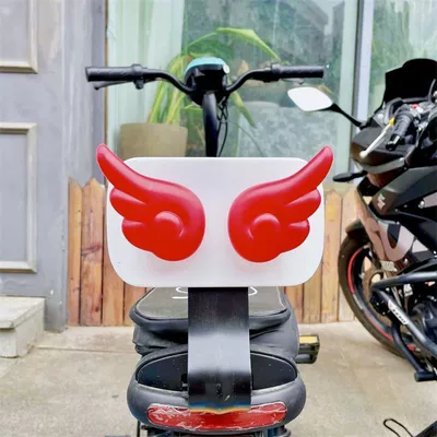 Horn Ski Removable, Motosiklet dəbilqələri - angel-wings-red-pair-send-velcro