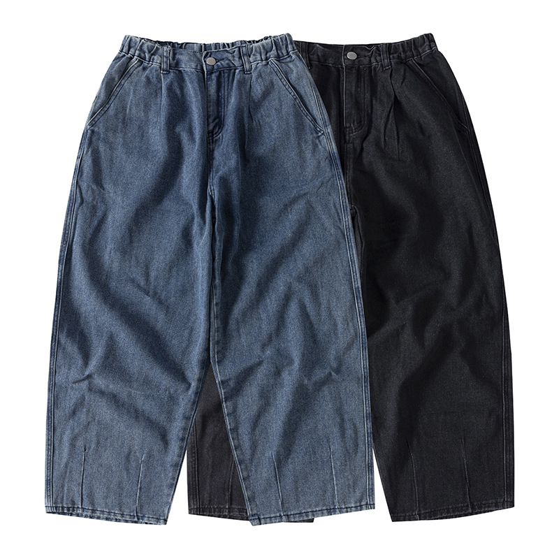 High-Quality 80% Cotton American Retro High Street Jeans for Men, Loose Straight-Leg Wide-Leg Pants, Trendy Versatile Trousers High-Quality 80% Cotton American Retro High Street Jeans for Men, Loose Straight-Leg Wide-Leg Pants, Trendy Versatile Trousers