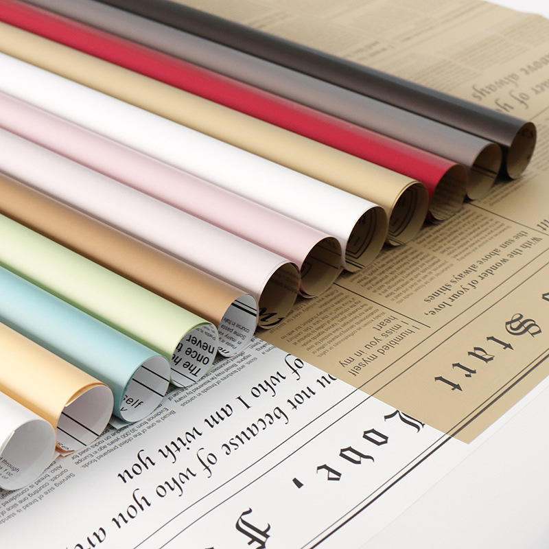 Fábrica de fiestas de flores nuevo diseño de papel de embalaje de flores de doble color florista papel de embalaje de cajas de regalo