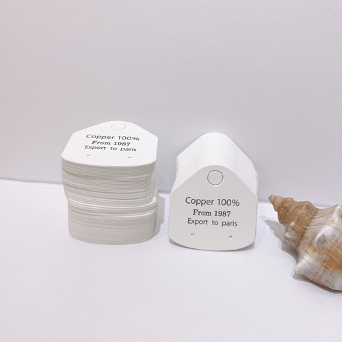 Exporting delicate small earrings card paper personalized ear studs C ring label jewelry packaging card hang tag printing logo 