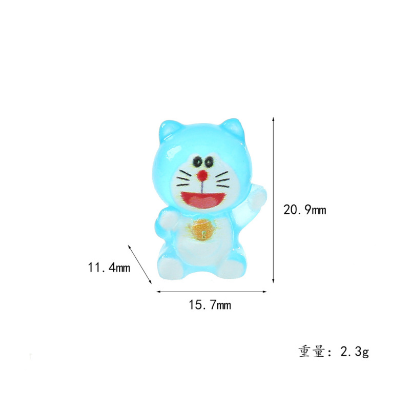 かわいい漫画の青い猫発光装飾品 diy 携帯電話ケース衣類装飾アクセサリー青いポケット猫の装飾品|undefined