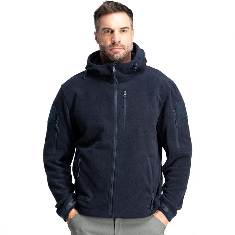 Custom-Made Workwear with Printed Logo, Autumn and Winter Pure Cotton Long-Sleeve Men's Fleece-Lined Jacket, Catering Work Uniform with Embroidery