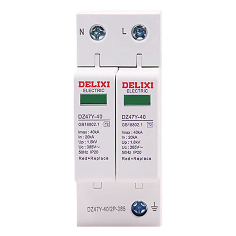 Удалитель перенапряжения Delixi DZ47Y-10KV бытовой молниеотвод 220V 380V перенапряжение 4P выключатель молниезащиты 2p