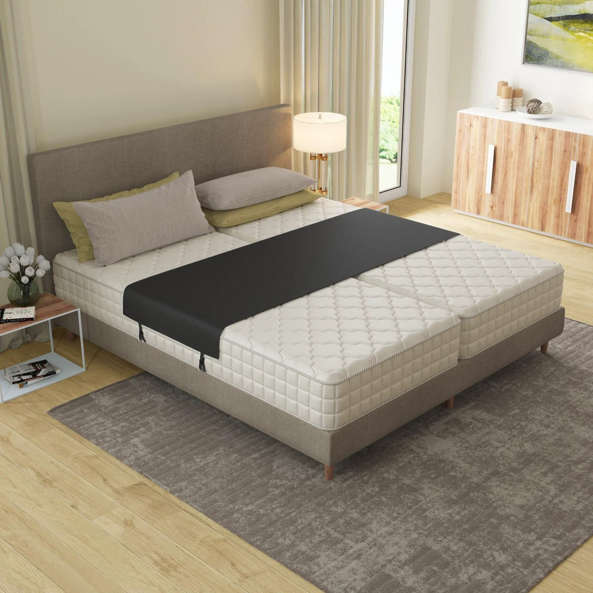 ✅Amazon Hotel Home Bedding Horizontal Bed Bridge Adjustable Mattress Connector Double Bed