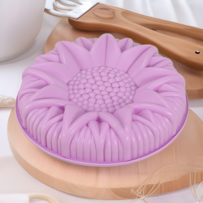 Factory direct silicone cake mold binaural sunflower baking tray DIY silicone baking tools spot wholesale