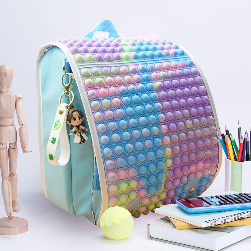 Mochila escolar de silicona “Rata Asesina” – Estilo creativo con burbujas, diseño llamativo para estudiantes