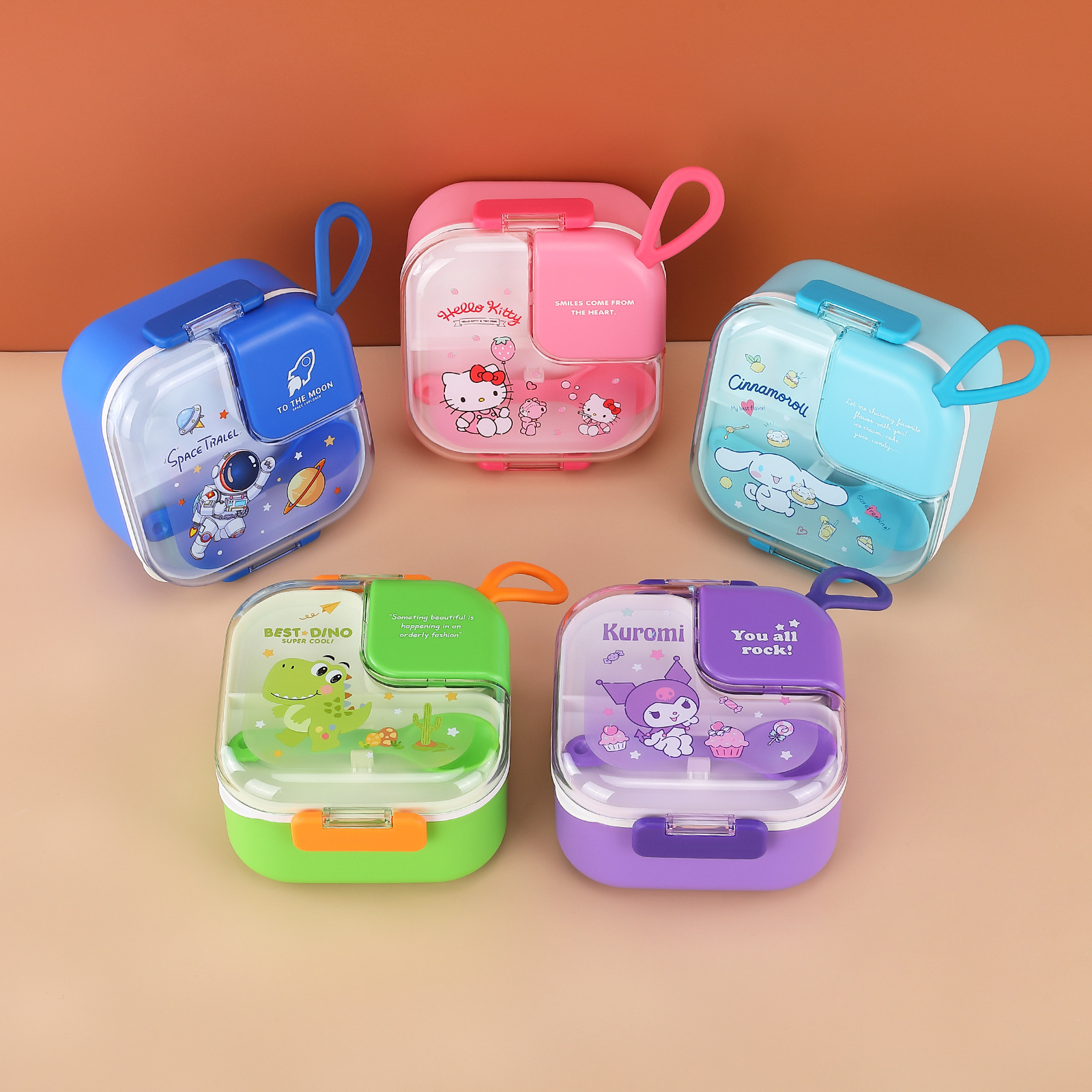 304 Cartoon Children's Lunch Box Baby Cute Food Bowl New Outdoor Travel Portable Fruit Box Toddler Lunch Box