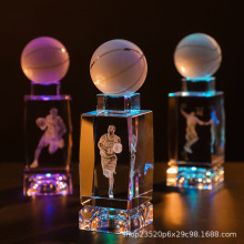 NBA科比手办内雕水晶奖杯篮球明星纪念品礼品桌面摆件发光小夜灯