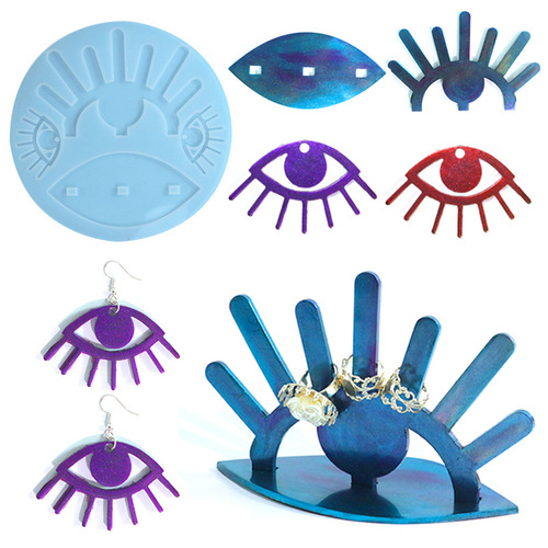Proud diy glue mold devil's eye jewelry storage silicone mold personalized earrings exclusively for cross-border supply