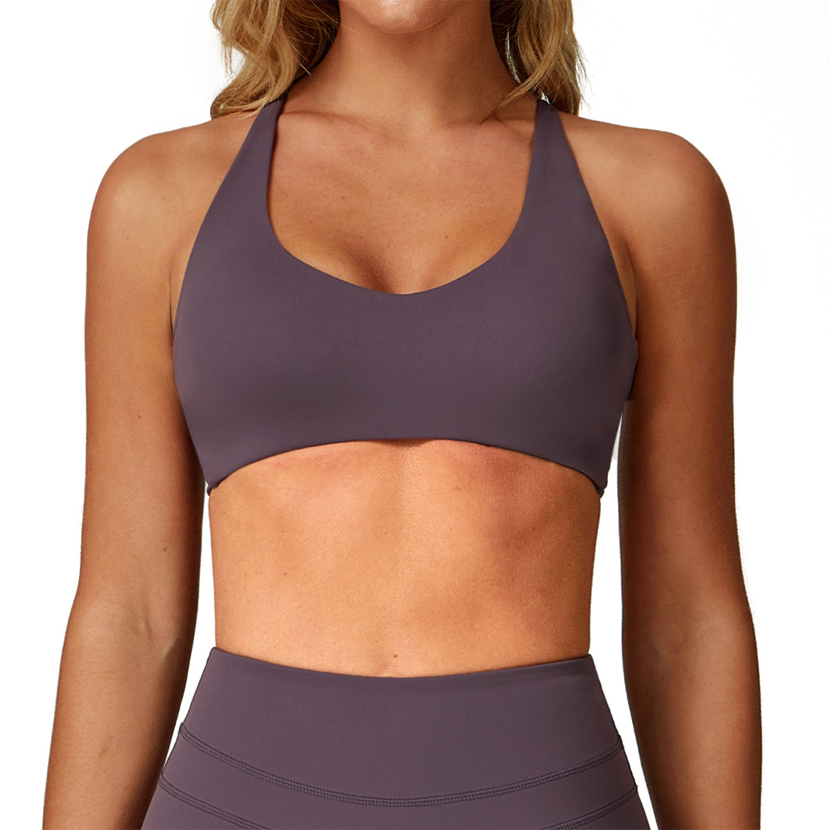 Europa y América desnudos sexy cruzadas de yoga de alta intensidad correr entrenamiento ropa interior deportiva ropa de yoga chaqueta superior