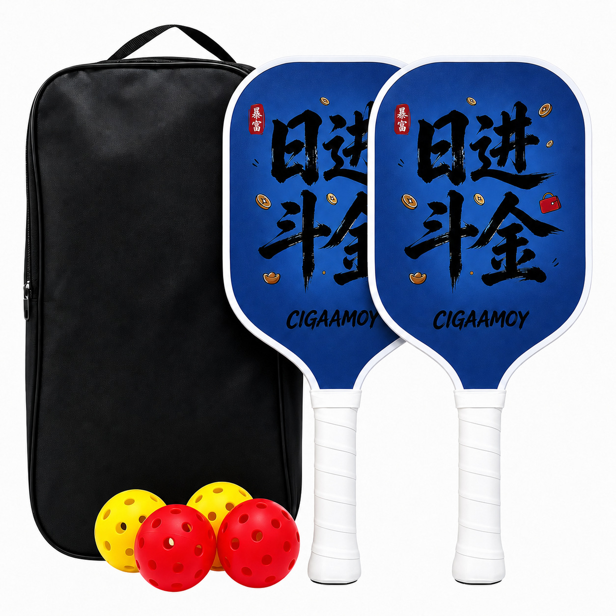 Pickleball rackets and equipment are hot-selling, complete pickleball sets with summer-themed prints for parent-child sports