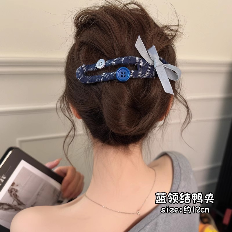 蝴蝶结女发量少2025新款发卡女生头饰简约抓夹鸭嘴夹可爱夹子发夹|undefined