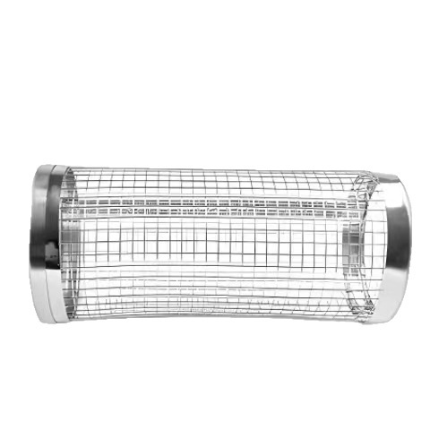 Outdoor Portable Grill Basket Stainless Steel Camping Picnic Rotating Drum Grill Round Mesh Basket