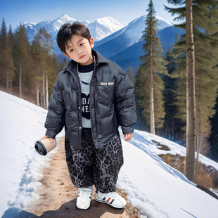Children's Lightweight down Jacket 2024 New Winter School Uniform for Older Kids, White Duck down Coat, Cool Korean Style White Goose down