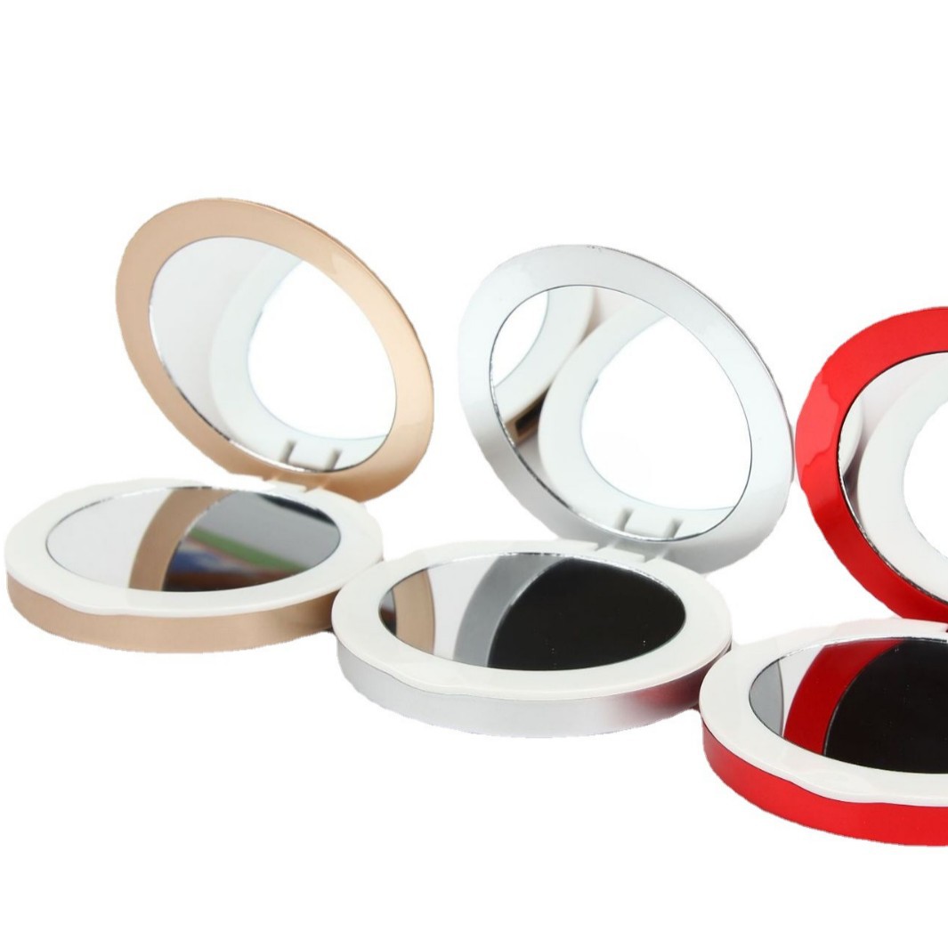 Creative luminous double-sided mirror led makeup mirror mobile power portable Beauty Mirror light charging treasure gift