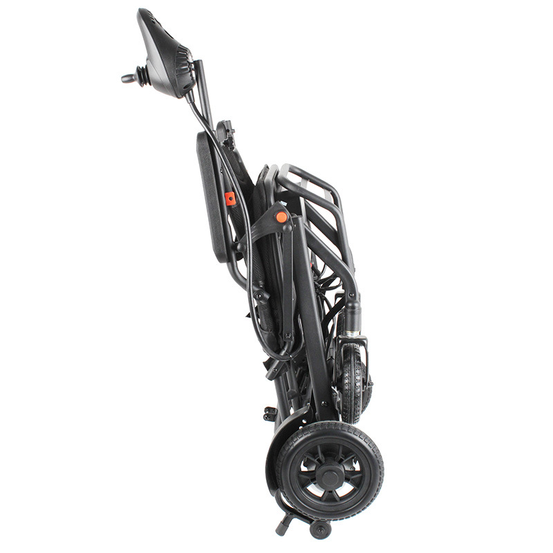 silla de ruedas eléctrica multifuncional de acero al carbono plegable y ligera para personas mayores discapacitadas auto-inteligente de cuatro ruedas