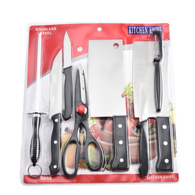 Juego de ocho piezas de cuchillos de cocina A