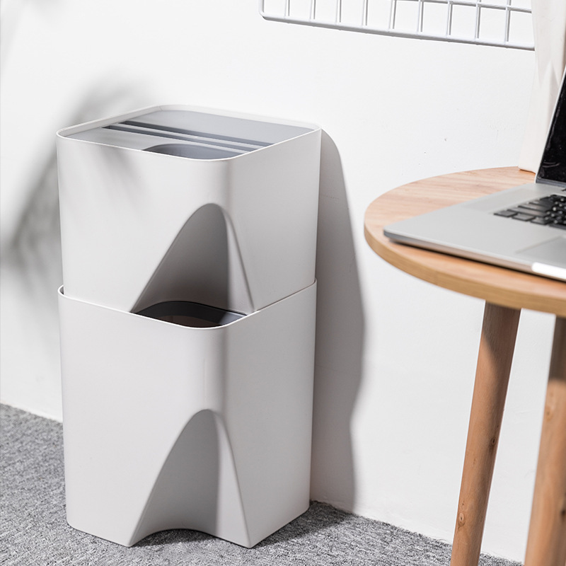 4205. Classified garbage cans, household kitchen garbage cans, dry and wet separation, can be stacked with large capacity paper baskets with lids