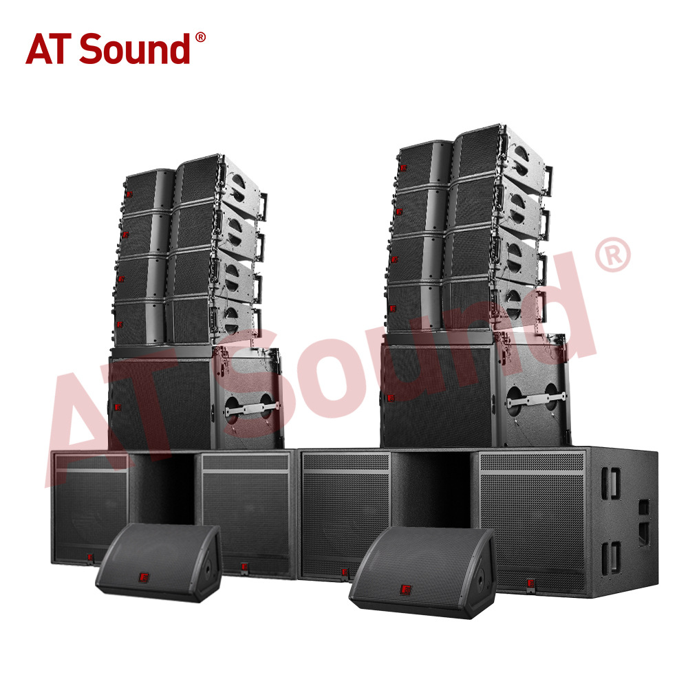 Fábrica de fuente doble 8 pulgadas 10 pulgadas escenario profesional conjunto de sonido de matriz lineal altavoz remoto de alta potencia a prueba de agua activo