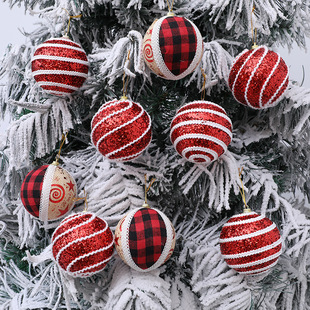 Cross-Border New Product Christmas Season Shiny Cloth Foam Ball Gift Christmas Tree Hanging Decoration Shopping Mall Event Christmas Tree Hanging Ball