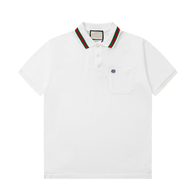 2024 Summer New Men's European Station Pure Cotton Fashion Business Casual Loose Embroidered Lapel Polo Shirt Short Sleeve 2024 Summer New Men's European Station Pure Cotton Fashion Business Casual Loose Embroidered Lapel Polo Shirt Short Sleeve