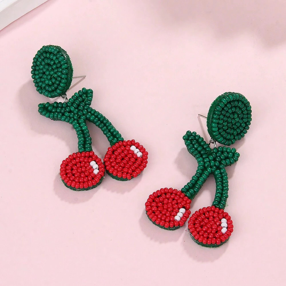 1 Pair Basic Fruit Inlay Copper Drop Earrings display picture 7