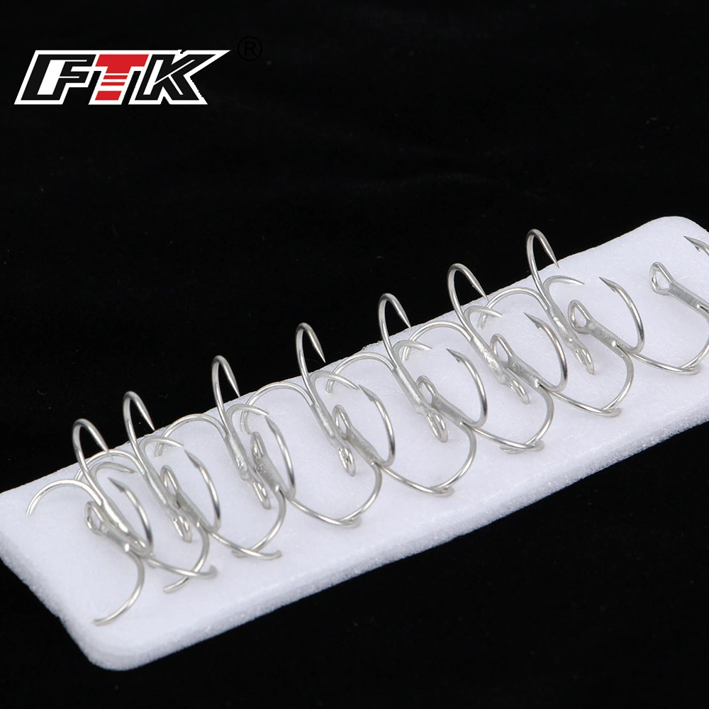 FTK three -book hook 10 tin -plated rust -proof sea hooks three anchor hooks remotely shot high -carbon steel with inverted cross -border wholesale