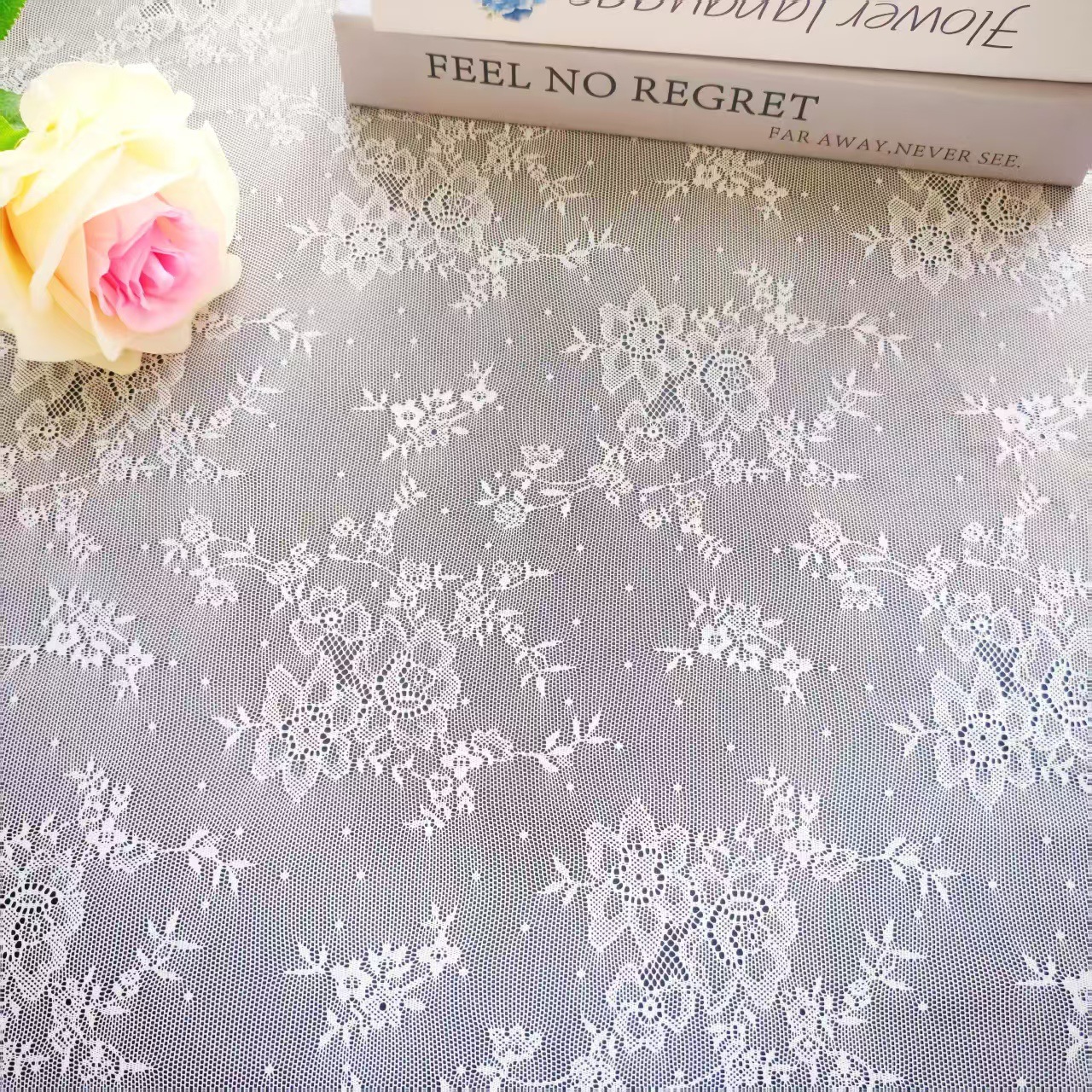 涤氨平布蕾丝面料高弹力网目网纱柔软亲肤透气女装上衣连衣裙布料