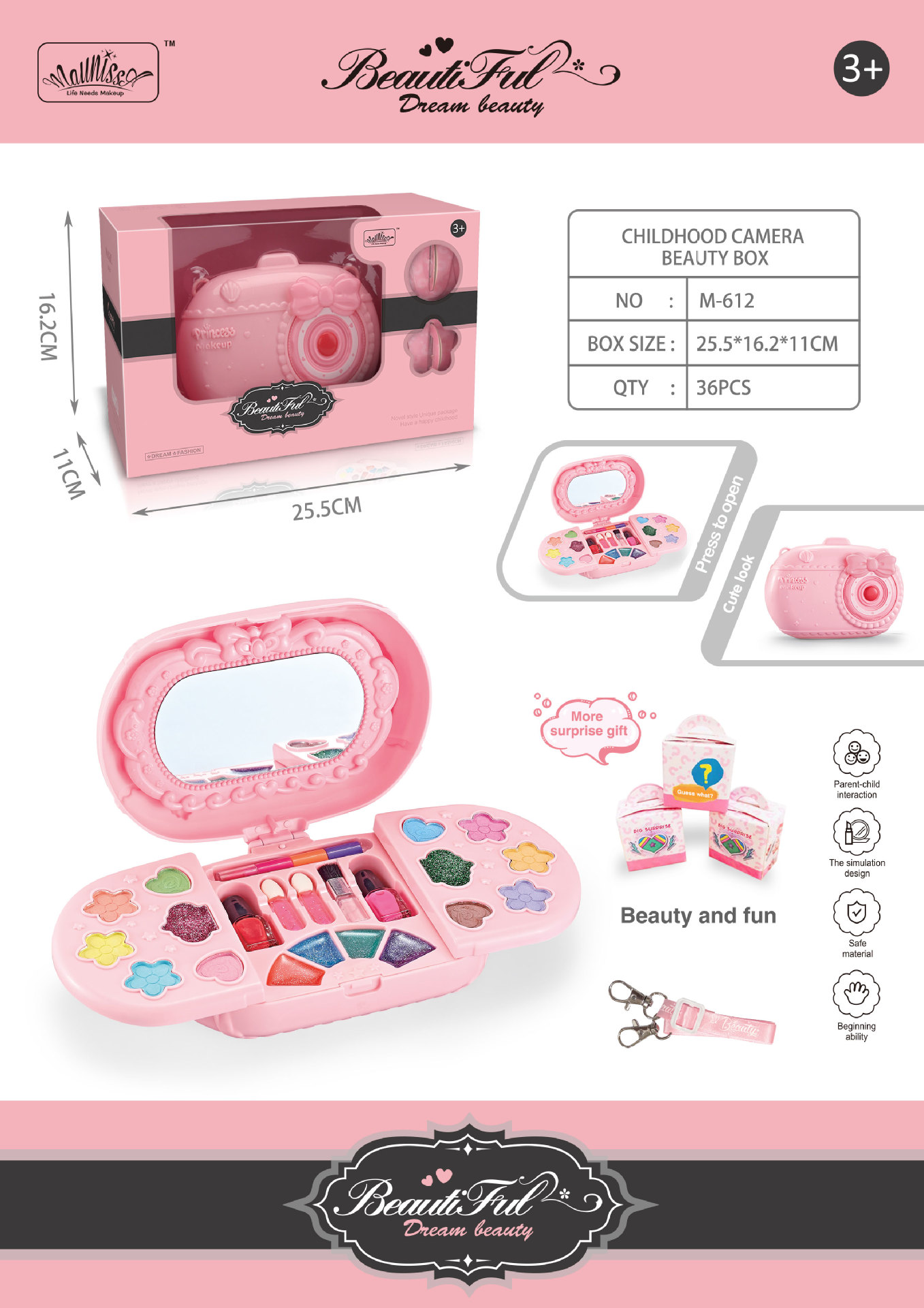 Conjunto de cosméticos transfronterizos para niñas y niños, maleta lavable, esmalte de uñas de simulación, juguetes de maquillaje para jugar a las casitas de princesa