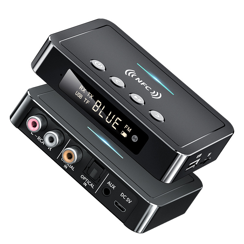 2022 new product NFC Bluetooth receiver 5.0 Bluetooth transmitter FM three-in-one Bluetooth adapter computer universal