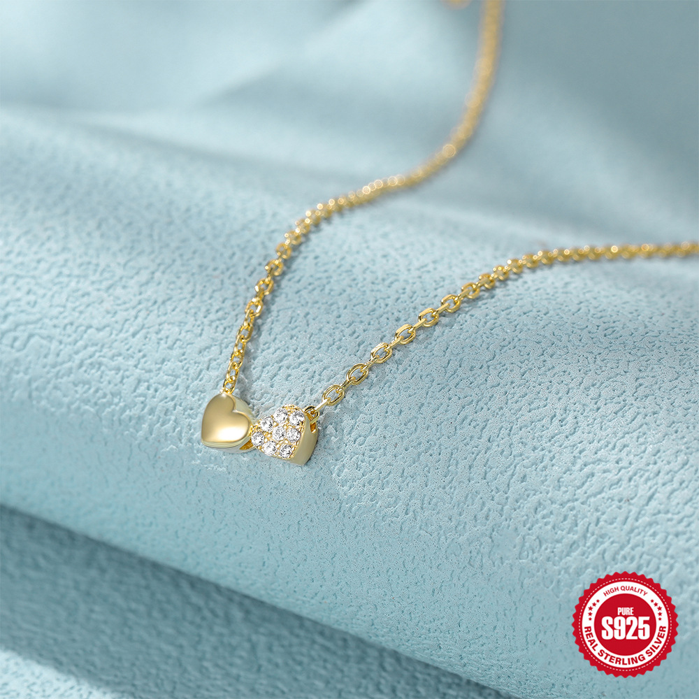1g Weight 18K Gold Plated Plating Material 925 Sterling Silver Pendant Material Pendant Necklace Classification 925 sterling silver Chain Material cable chain Chain Type 1 Piece Quantity Holiday, Daily Occasion 925 Sterling Silver Material Geometric, Heart Shape Pattern All Seasons Season Women's Gender Simple Style, Classic Style Style 925 Sterling Silver Cable Chain Geometric Heart Shape Pendant Necklace 15