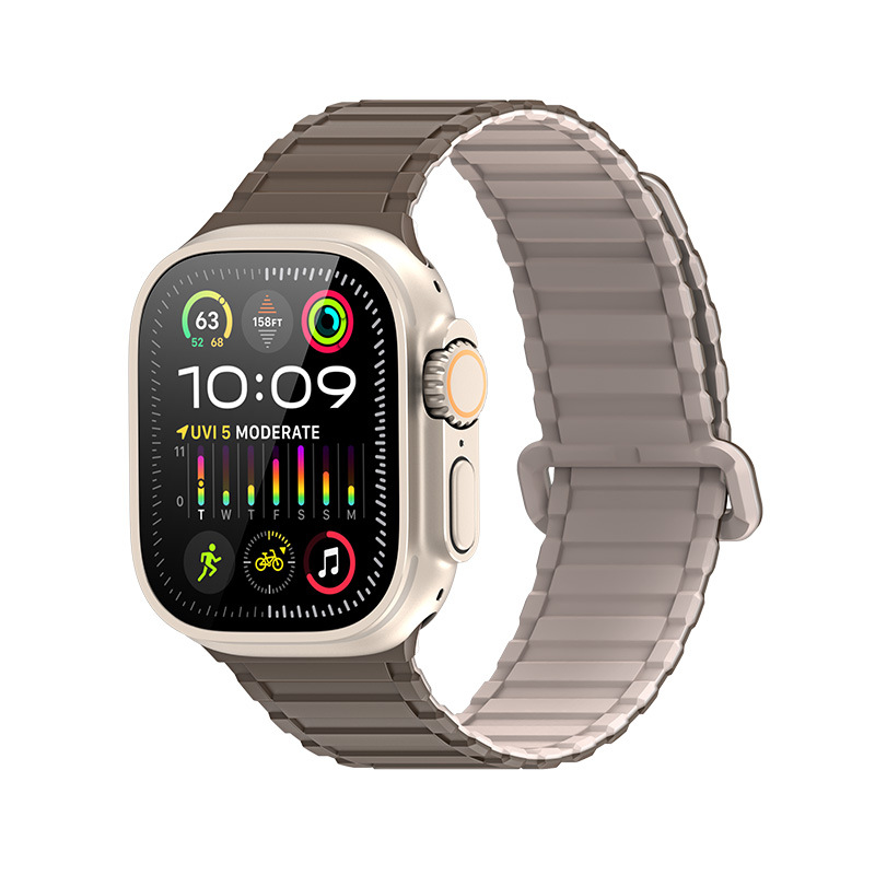 Aplicable AppleWatch Correa de reloj Apple Magnetic Correa de silicona de dos colores Correa impermeable de moda al por mayor transfronteriza