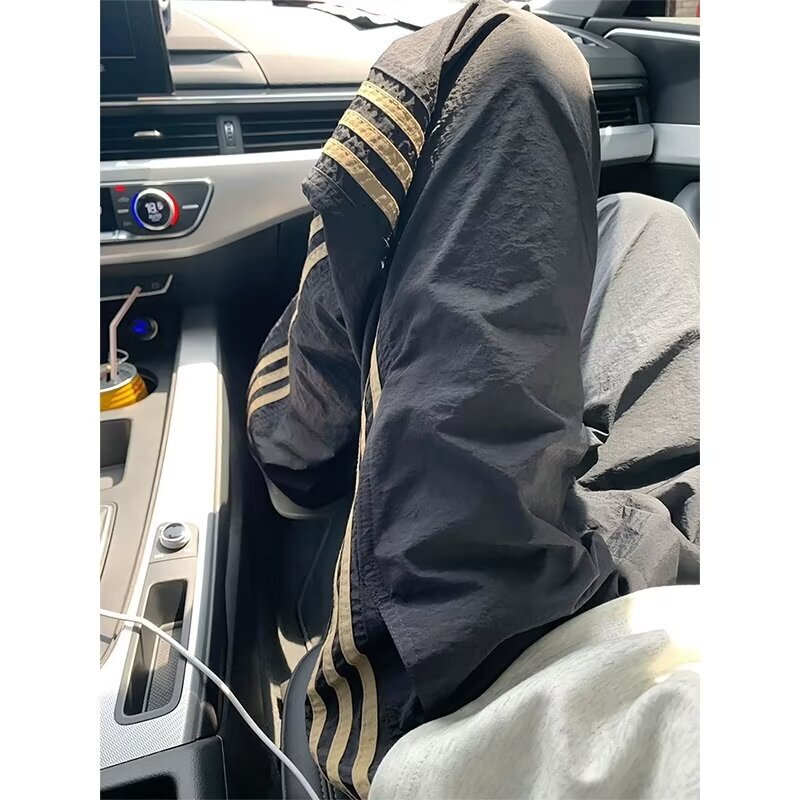 Men's Casual Pants 2026 New Summer Thin Loose Trendy Straight-Leg Quick-Dry Three-Stripe Wide-Leg Sports Long Pants Men's Casual Pants 2026 New Summer Thin Loose Trendy Straight-Leg Quick-Dry Three-Stripe Wide-Leg Sports Long Pants