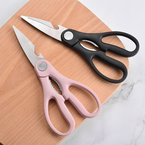 Manufacturer wholesale wheat straw kitchen scissors, cut chicken bones, cut fish, cut meat easily, peel walnuts, multi-purpose scissors