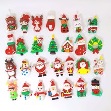 圣诞礼品钥匙挂件PVC公仔卡通立体麋鹿圣诞节挂件手工钥匙扣配件