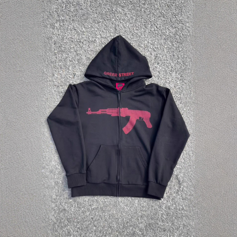 Men's Clothing Printed Jacket Y2k Street Fashion European And American Ong Sleeved Pullover Hoodie Sweatshirt Dark Retro Punk_viptrois.com