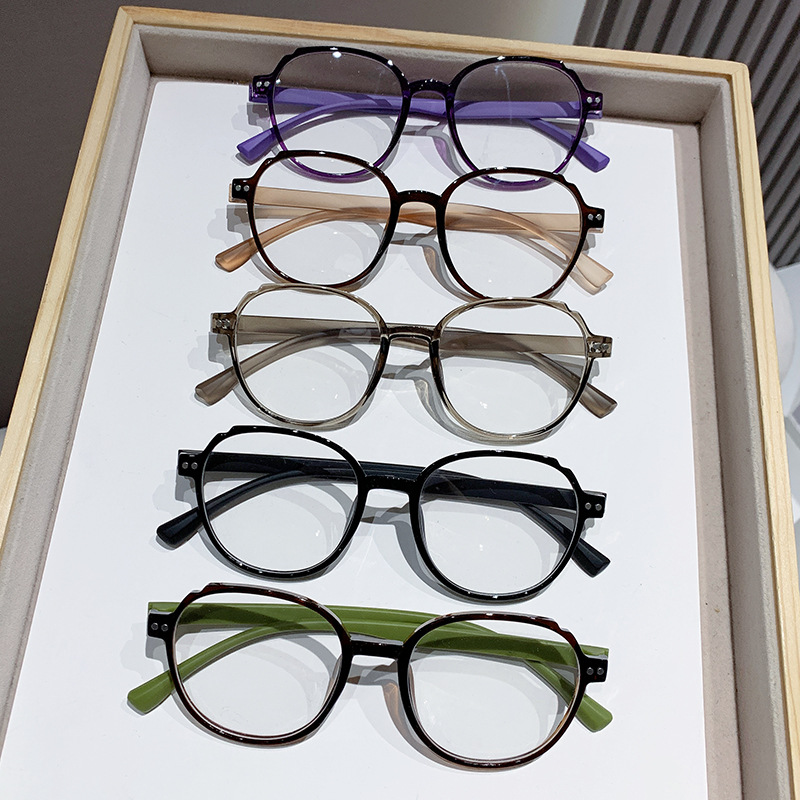 Anti-luz azul transfronteriza moda simple delgada marco de gafas ultraligero verde gafas de laca elásticas gafas de laca para hombres y mujeres