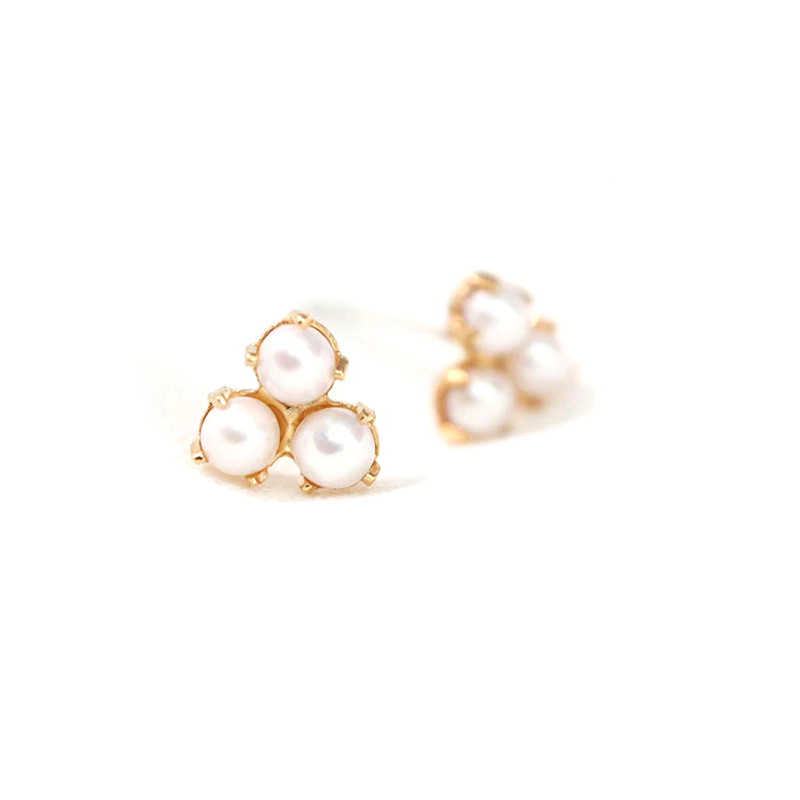 2g Weight Pearl, Zircon Inlay Material Ear Studs Classification 1 Pair Quantity Daily Occasion 925 Sterling Silver Material Geometric Pattern Women's Gender Plating, Inlay Design Simple Style Style 1 Pair 925 Sterling Silver Pearl Zircon Geometric Ear Studs 44