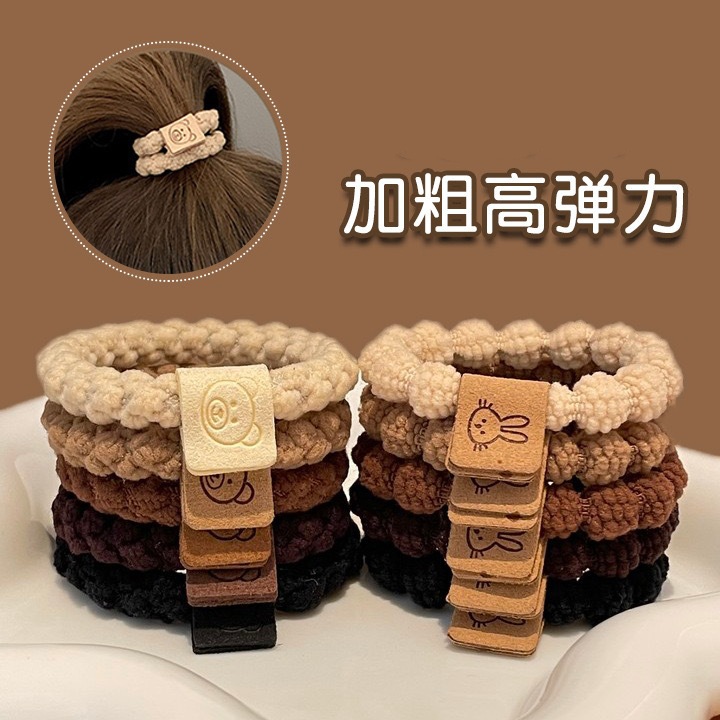 新款麻花辮子頭繩時尚通勤發圈女高級感高馬尾髮飾幾何高彈力發繩